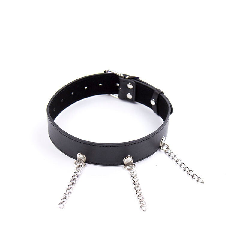Collar Fetish Ohmama con 4 Pinzas para Pezones Ajustables