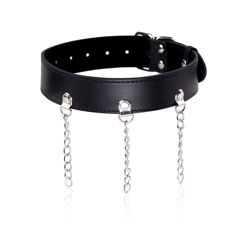 Collar Fetish Ohmama con 4 Pinzas para Pezones Ajustables