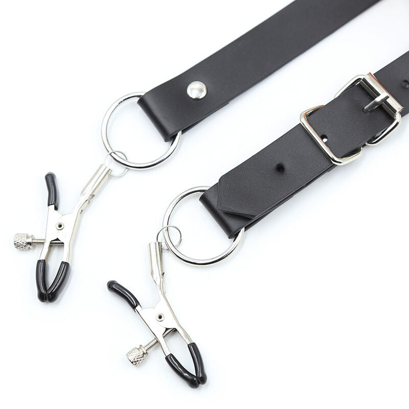 Ohmama Fetish Clitoris Clamps with Leg Straps - Juego de Abrazaderas Ajustables