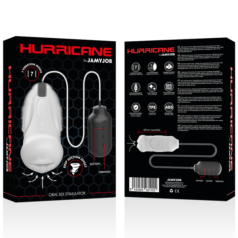 JAMYJOB Hurricane - Estimulador de Succión y Vibración para Sexo Oral