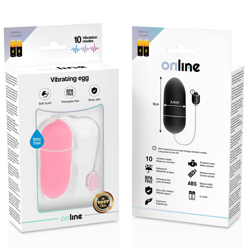 Online Waterproof Vibrating Egg Pink - Control Remoto