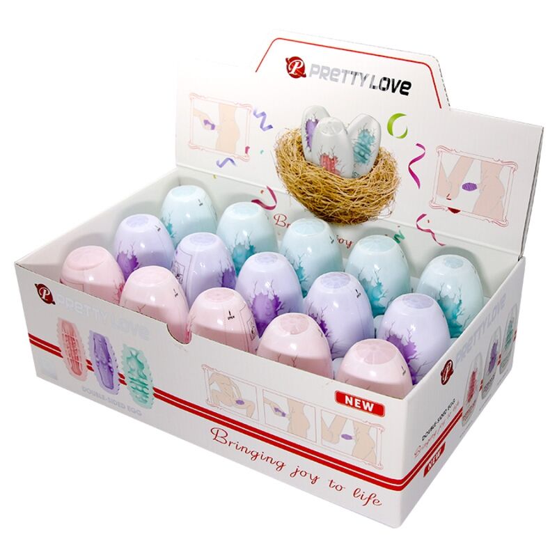 Pretty Love Double Sided Masturbator Egg - Pack 15 Unidades