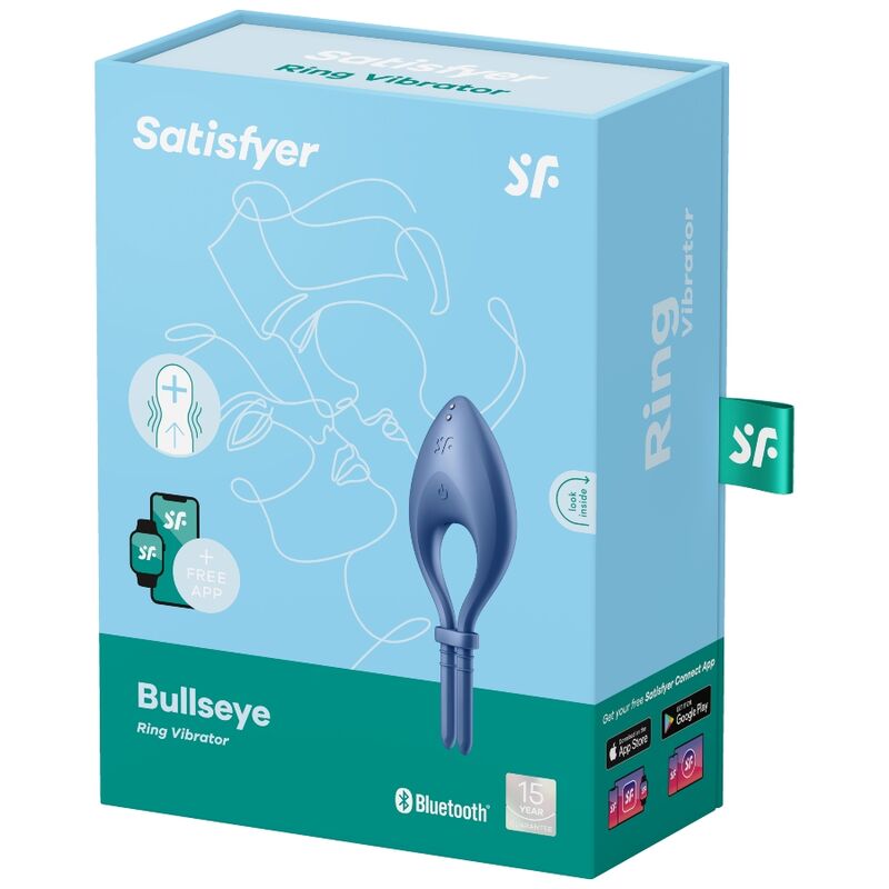 Satisfyer Bullseye Ring Vibrator App Blue