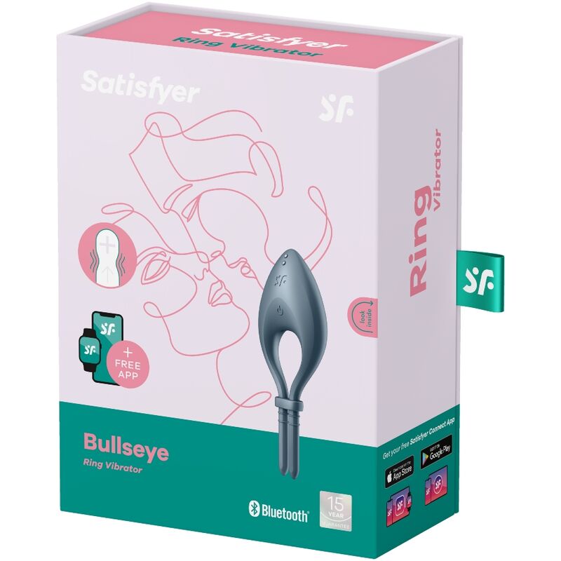 Satisfyer Bullseye Ring Vibrator App Grey