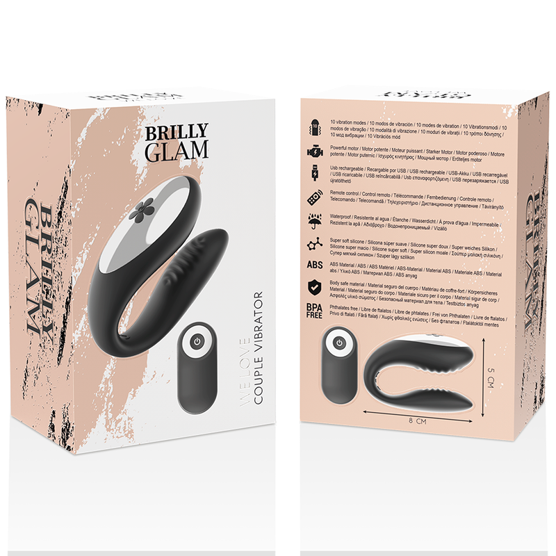 Brilly Glam We Love For Partners - Vibrador de Control Remoto Negro