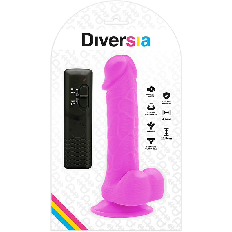 Diversia Flexible Vibrating Dildo Purple 20.5 cm