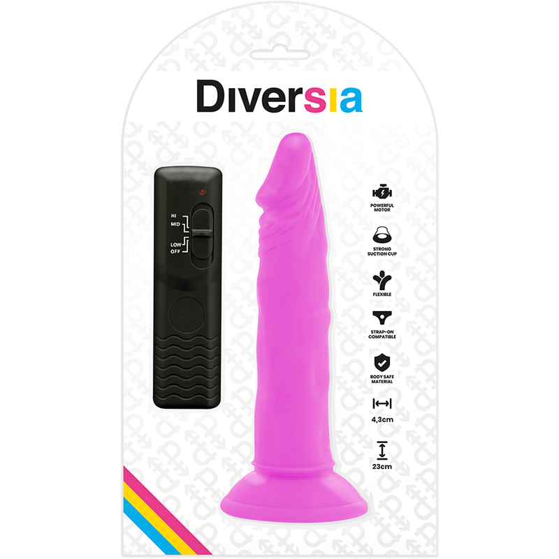 Diversia Flexible Vibrating Dildo Purple 23 cm