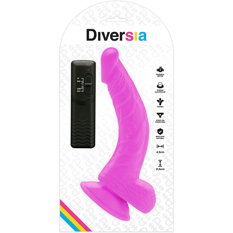 Diversia Flexible Vibrating Dildo Purple 21.5 cm