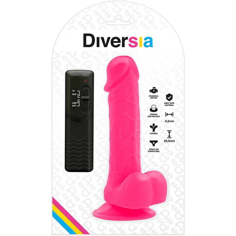 Diversia Flexible Vibrating Dildo Pink - 20.5 cm