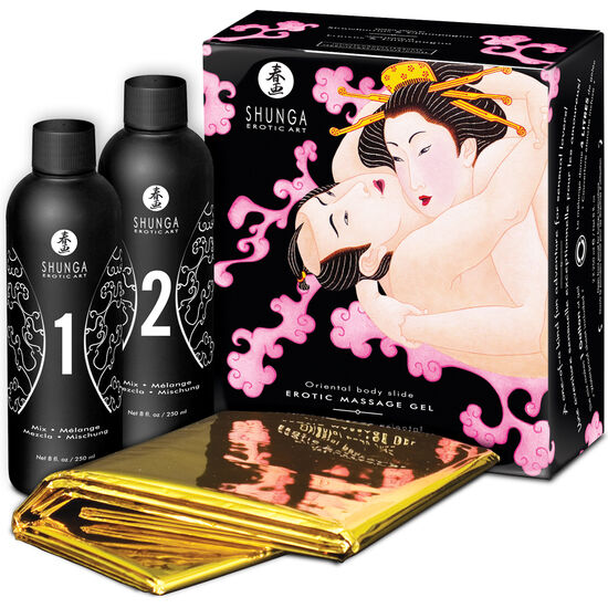 Shunga Oriental Body to Body Erotic Massage Gel Fresas y Cava