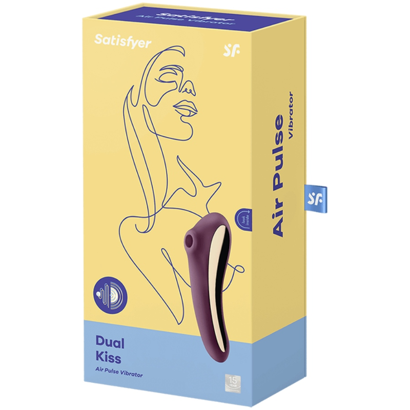 Satisfyer Dual Kiss Air Pulse Vibrator - Rojo Vino
