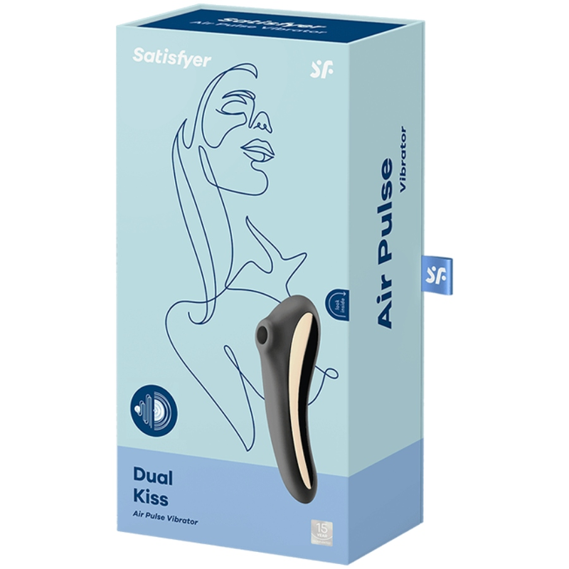 Satisfyer Dual Kiss Air Pulse Vibrator Negro