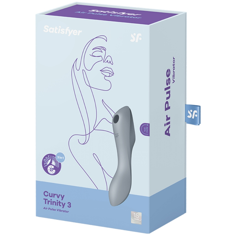 Satisfyer Curvy Trinity 3 Air Pulse Vibrator Grey - Estimulador de Aire