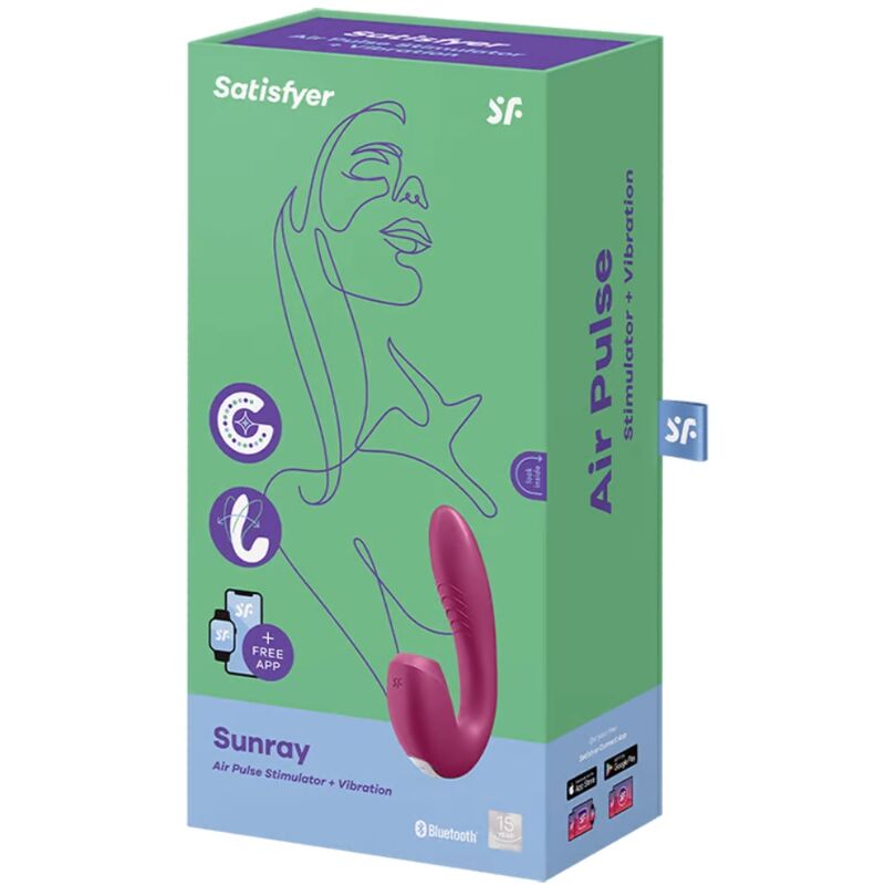Satisfyer Sunray Stimulator and Vibrator App Red