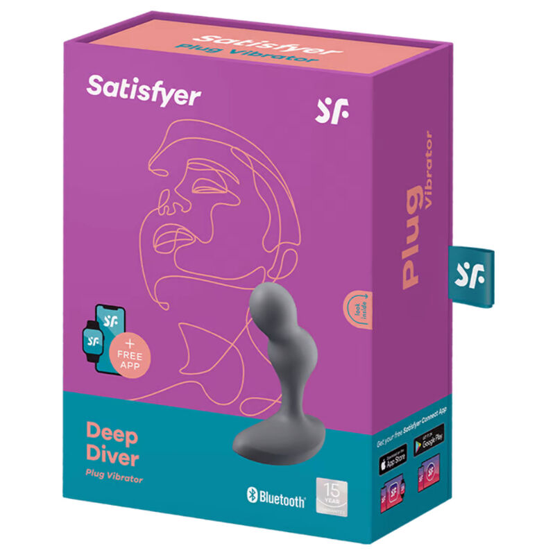 Satisfyer Deep Diver Vibrating Plug App Grey