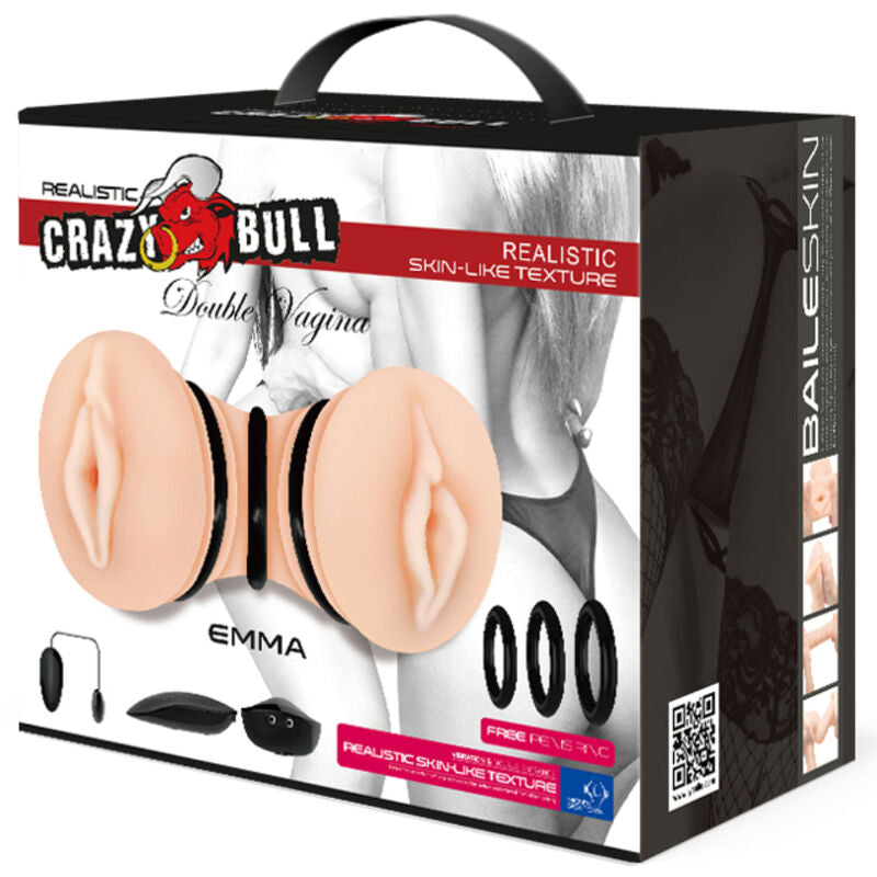 CRAZY BULL Emma - Masturbador Realista Doble Vagina con Vibración