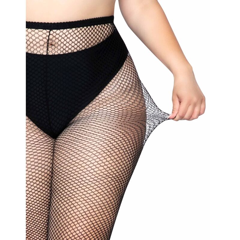 Leg Avenue Fishnet Pantyhose Plus Size - Medias de Red Negras