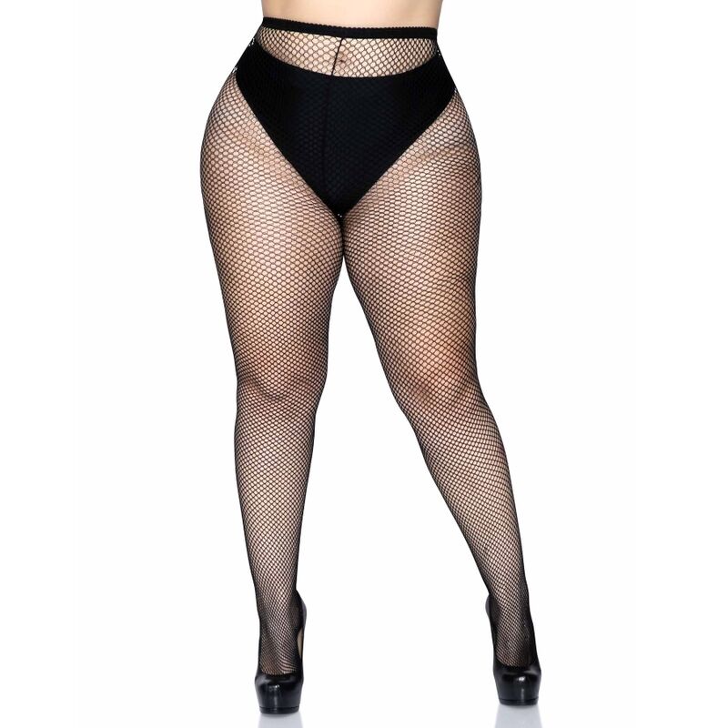 Leg Avenue Fishnet Pantyhose Plus Size - Medias de Red Negras
