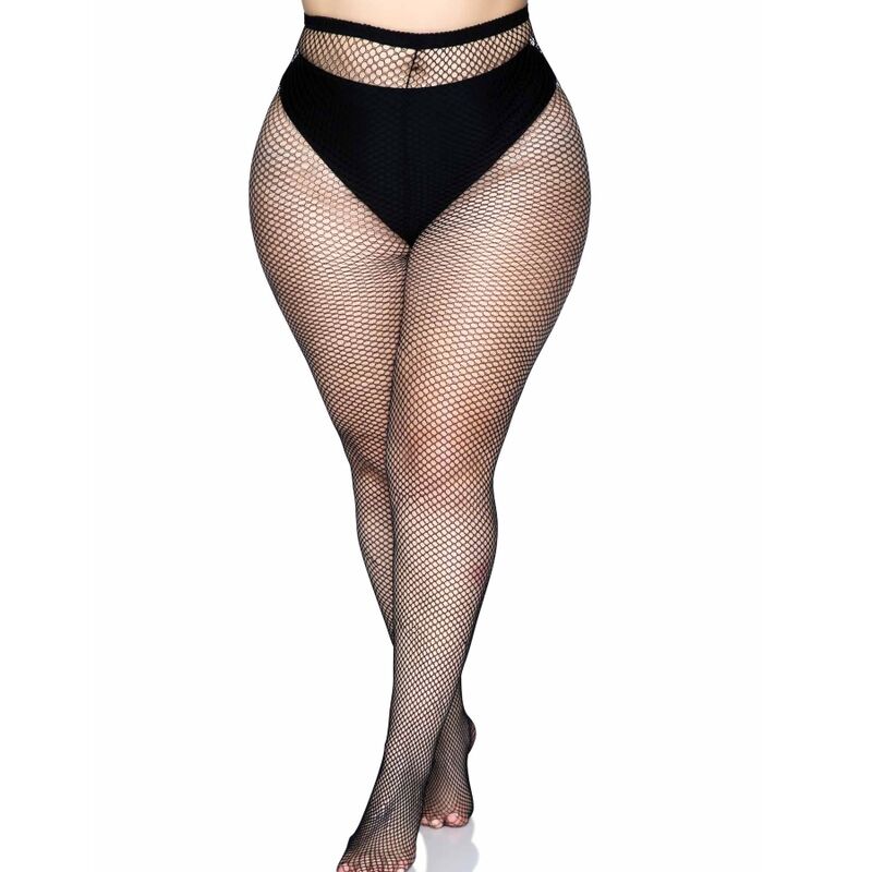 Leg Avenue Backseam Pantyhose Black Plus Size - Pantimedias de Red y Encaje