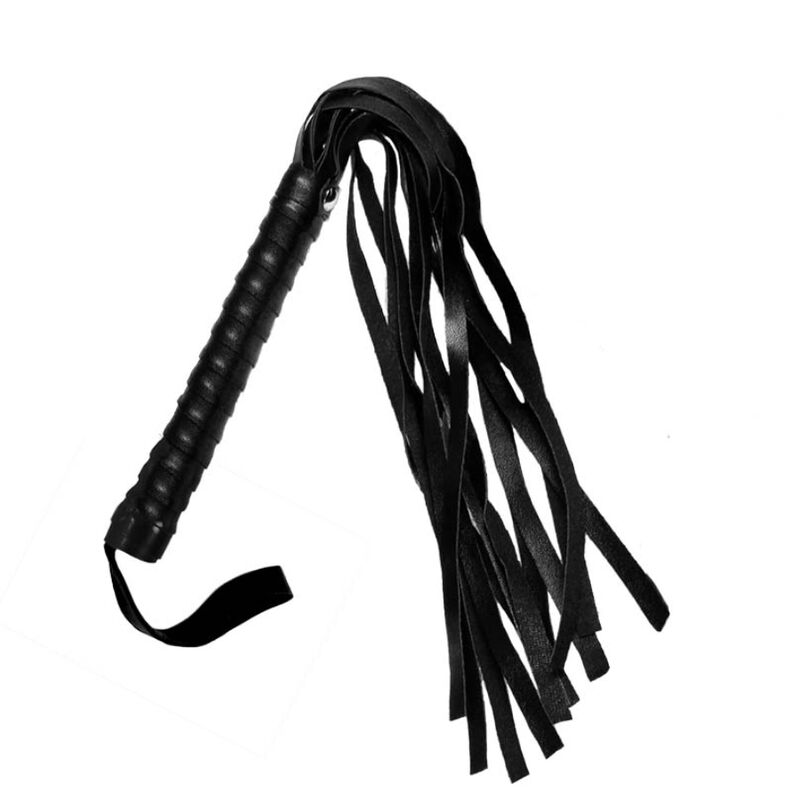 Secretplay Black Bondage Whip - Martinet BDSM en Similicuir