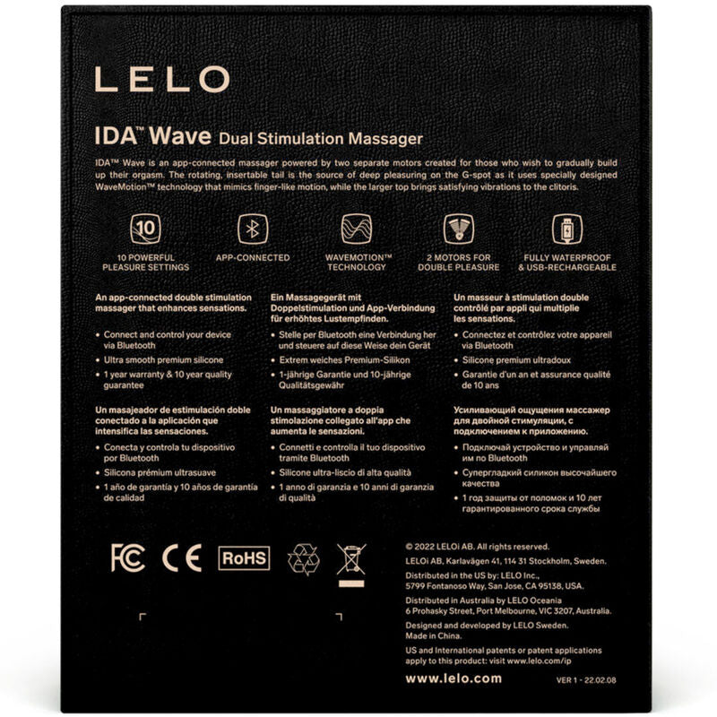 LELO IDA WAVE Couples Massager Negro