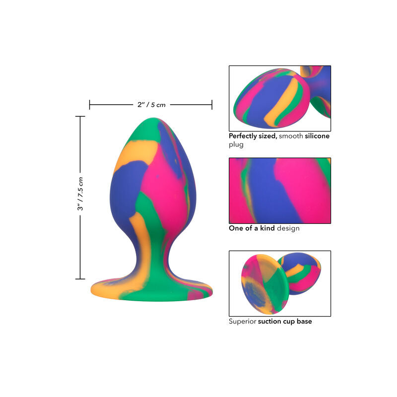 CalExotics Cheeky Medium Plug Anal Tie-Dye con Ventosa
