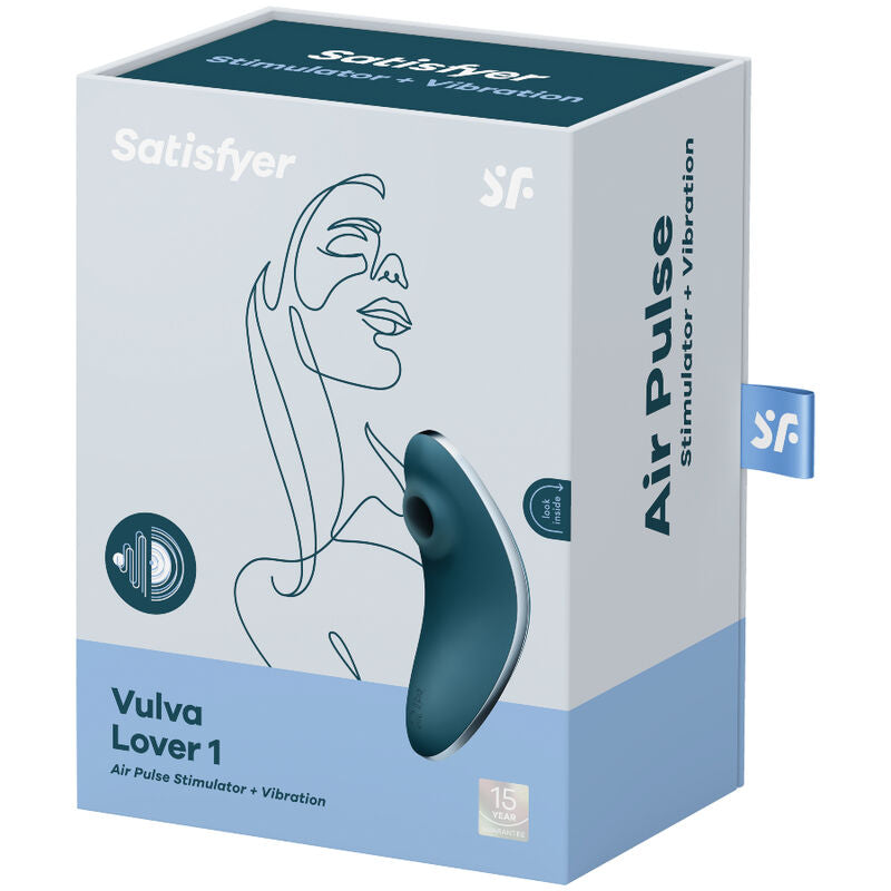 Satisfyer Vulva Lover 1 - Estimulador de Aire Pulsante y Vibrador Azul