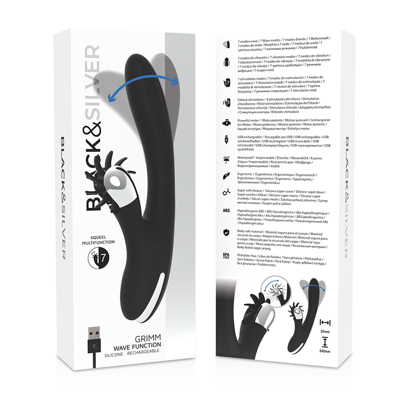 BLACK&SILVER Bunny Grimm Wave Function - Vibrador Rotatorio