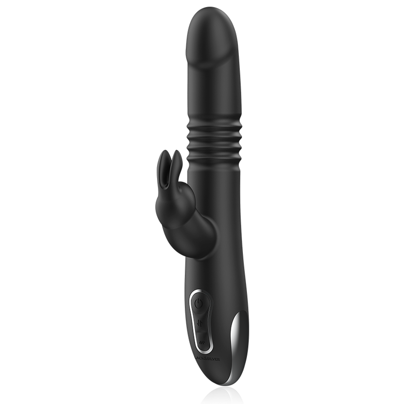 Black&Silver Kenji Up & Down Rabbit Vibrator con Control Remoto WatchMe