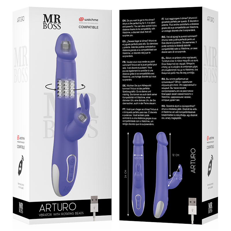 Mr. Boss Arturo Vibrator & Rotator con Control Remoto WatchMe