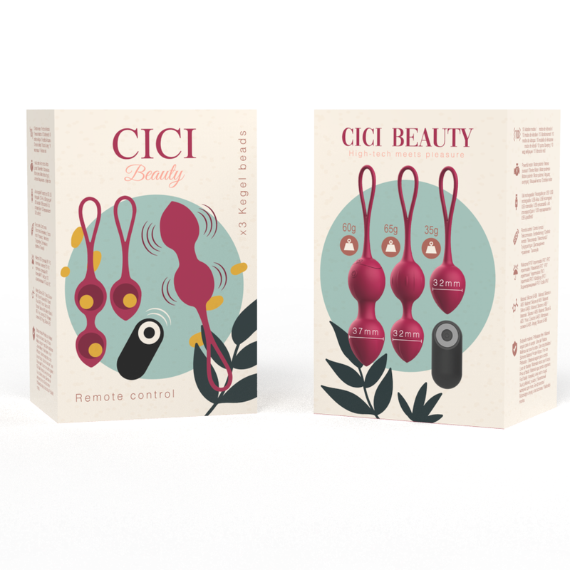 Cici Beauty Premium Silicone 3 Vibrating Kegel Beads con Control Remoto