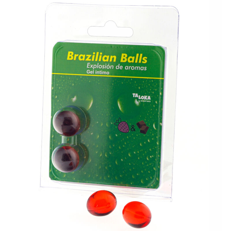 2 Brazilian Balls Explosion de Aromas Gel Íntimo Fresa y Chocolate