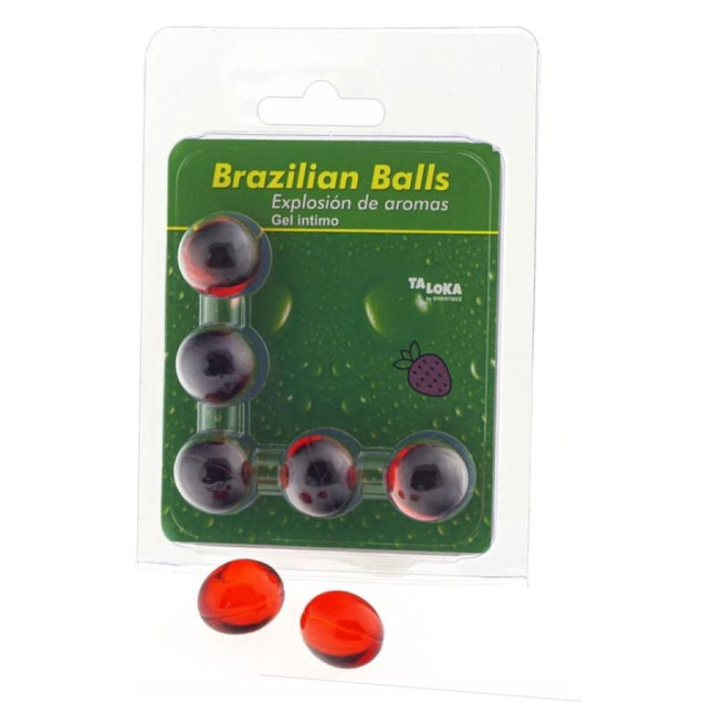 Taloka 5 Brazilian Balls Strawberry - Gel Íntimo