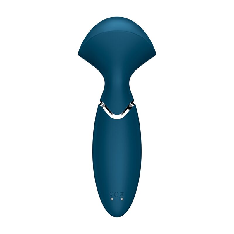 Satisfyer Mini Wand-er Blue - Vibrador Compacto Recargable con 12 Modos