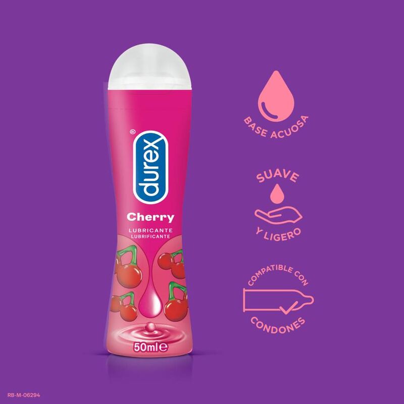 Durex Play Lubricante Cereza 50 ml - Sabor Dulce y Afrutado