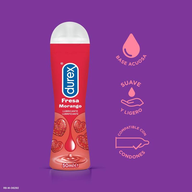 Durex Play Fresa - Lubricante Íntimo 50 ml con Sabor a Fresa