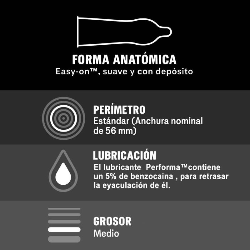 Durex Placer Prolongado - Preservativos Retardantes 12 Unidades