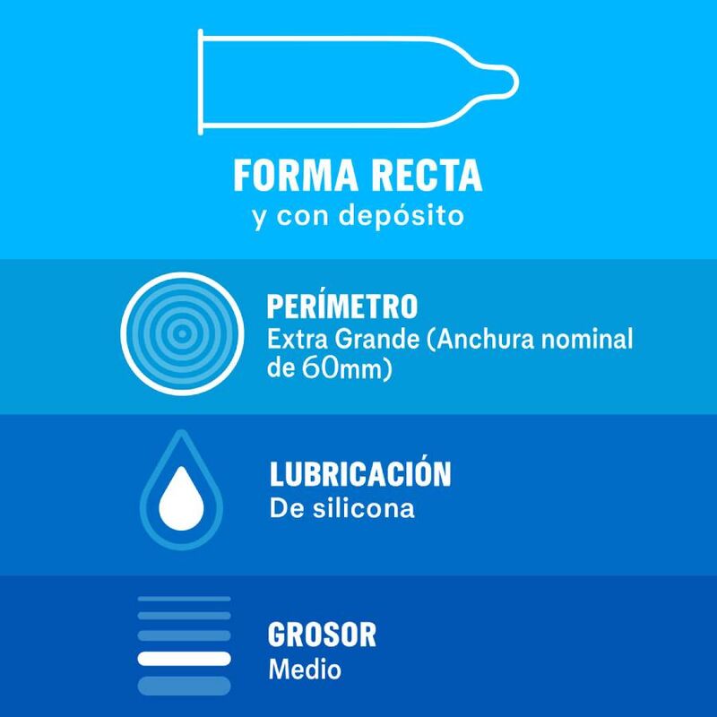 Durex Natural XL - Preservativos Extra Grandes Lubricados 12 Unidades
