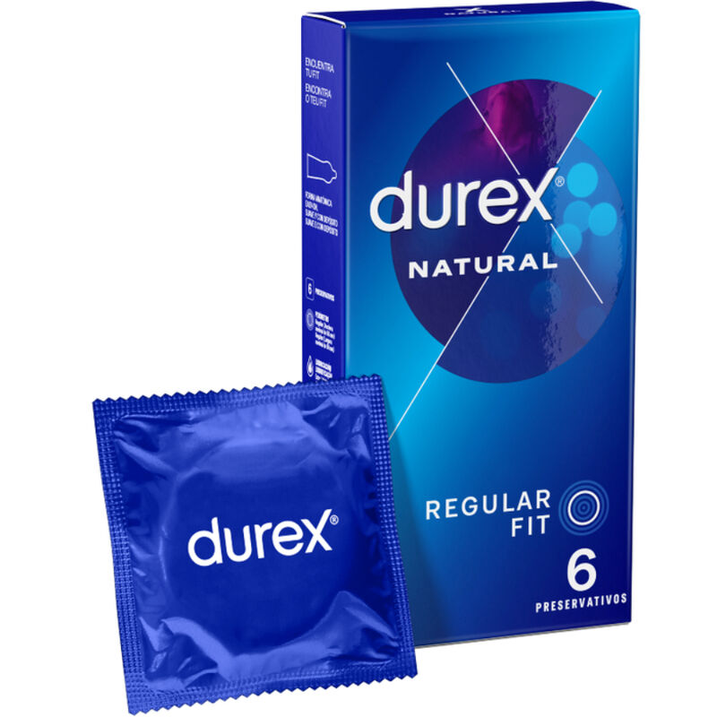 Durex Natural Classic 6 Unidades - Preservativos de Látex Natural