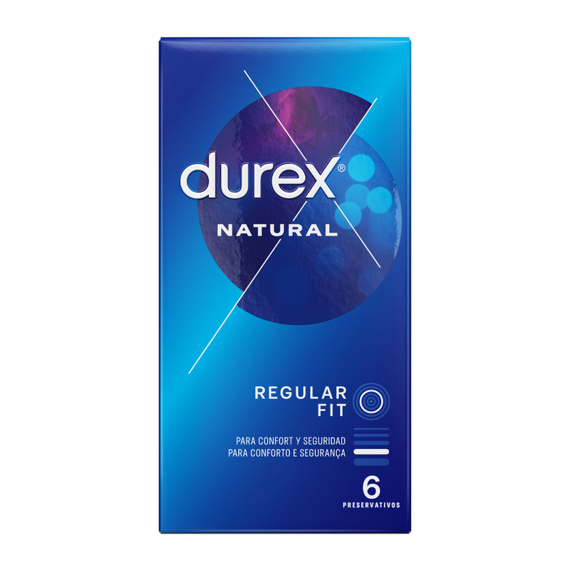 Durex Natural Classic 6 Unidades - Preservativos de Látex Natural