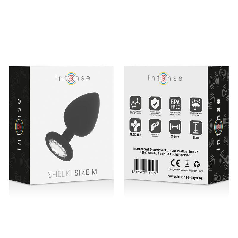 Intense Shelki M Plug Anal Negro - Silicona de Alta Calidad