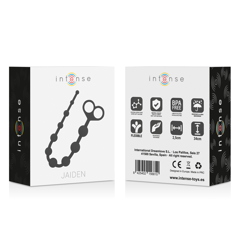 Intense Jaiden Anal Beads Black - Cuentas Anales