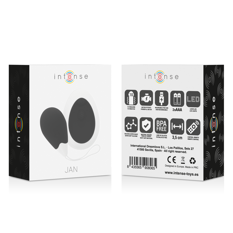 Intense Jan Vibrating Egg Remote Control Black
