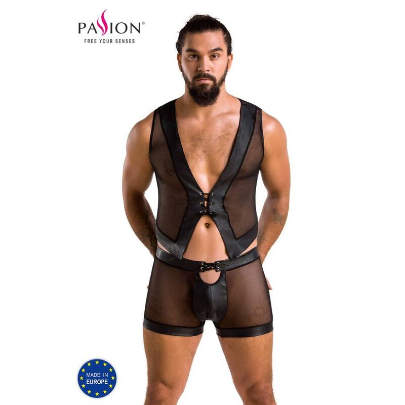 Passion Men 053 Set William Black - Lencería Masculina Talla S/M
