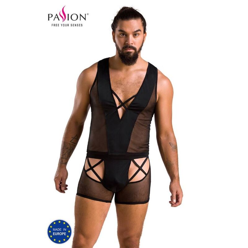 Passion Oscar Set Black L/XL - Conjunto de Lencería para Hombre