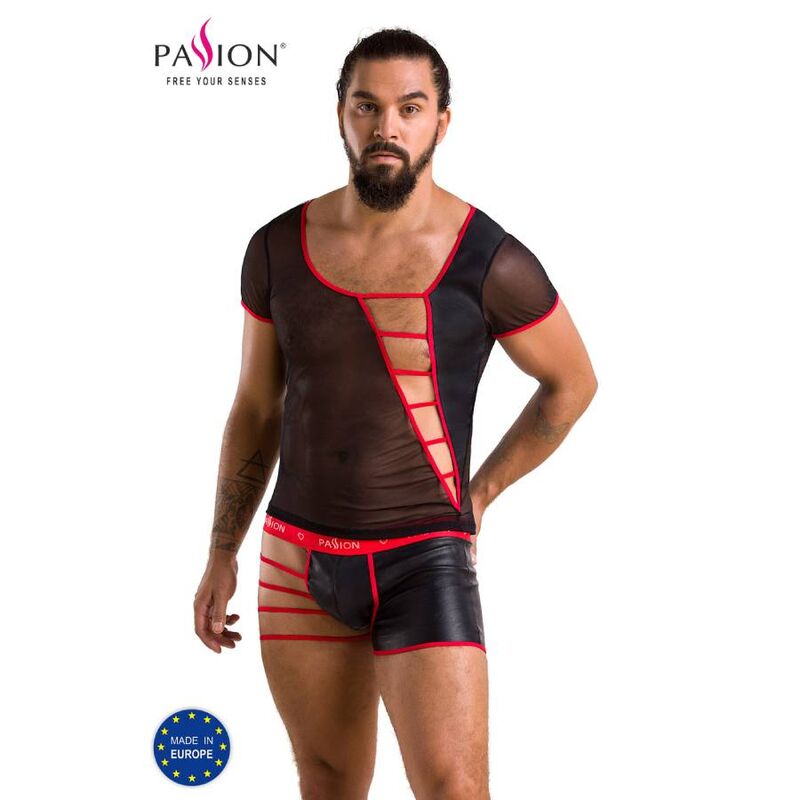 Passion 055 Set Mark Black L/XL - Lencería Masculina