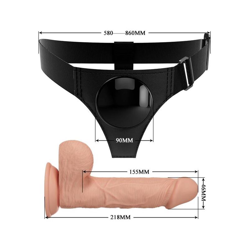 Pretty Love Harness Briefs Universal con Dildo Jerry 21.8 cm
