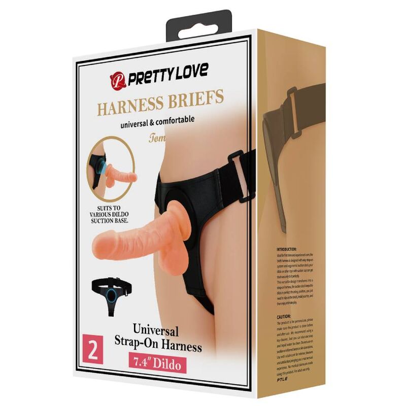 Pretty Love Harness Briefs Universal con Dildo Tom 20 cm