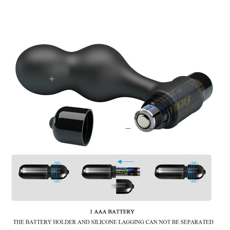 Mr Play Black Silicone Vibrator Anal Plug - 10 Modos de Vibración