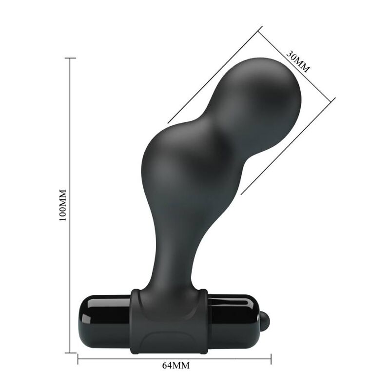 Mr Play Black Silicone Vibrator Anal Plug - 10 Modos de Vibración